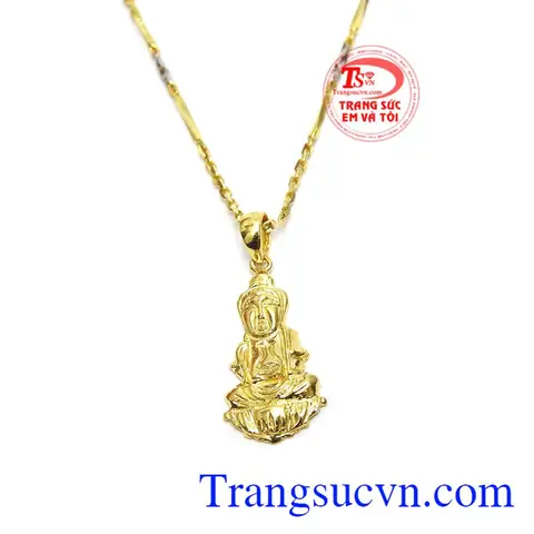 Mặt Dây Chuyền Phật Bà Quan Âm Bằng Vàng 18k