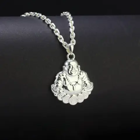 Dây Chuyền Mặt Phật Di Lặc Bằng Bạc Cho Nam Dca0119