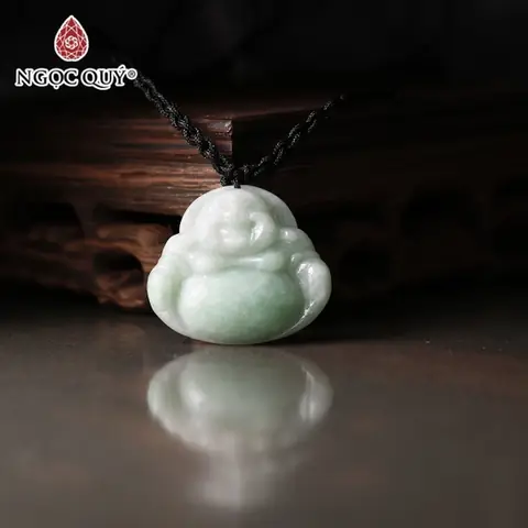 Mặt Dây Chuyền Phật Di Lặc Đá Cẩm Thạch Xanh Lý Trang Sức Đá ...