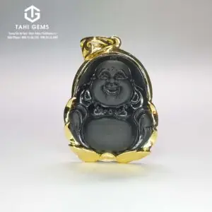 Mặt Dây Chuyền Phật Di Lặc Ngọc Mực Dục - Tahi 6306