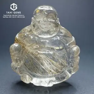 Mặt Dây Chuyền Phật Di Lặc Thạch Anh Tóc Vàng – Tahi 6439