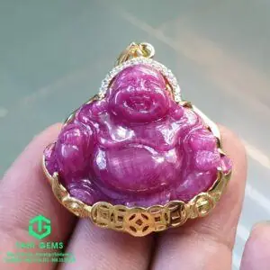 Mặt Dây Chuyền Phật Di Lặc Đá Sapphire