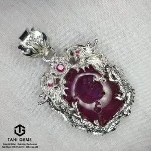 Mặt Dây Chuyền Phật Di Lặc Đá Sapphire