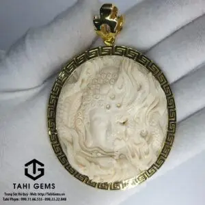 Tahi 3385 - Mẫu Mặt Dây Chuyền Đá Quý Bọc Viền Chữ Công