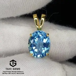 Tahi 3652 - Mặt Dây Chuyền Đá Quý Topaz Xanh