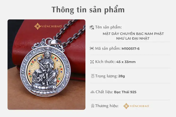 Thãng Tin Sáº¢n Pháº¨m Máº¶t Dãy Chuyá»n Báº C Nam Pháº¬t Nhæ¯ Lai Äáº I Nháº¬t