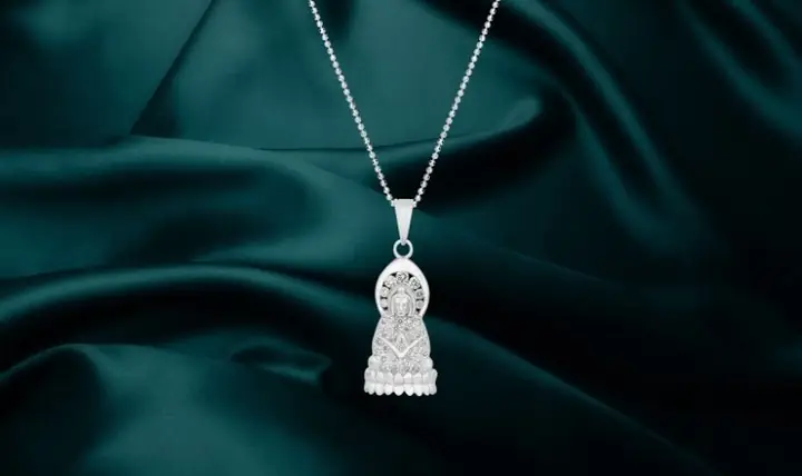 Mặt Dây Chuyền Kim Cương Vàng Trắng 18k Hình Phật Quan Âm