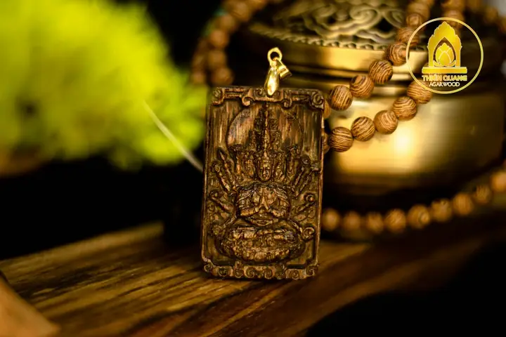 Mặt Dây Chuyền Phật Quan Âm Thiên Thủ Thiên Nhãn Trầm Hương - Hình Ảnh 3