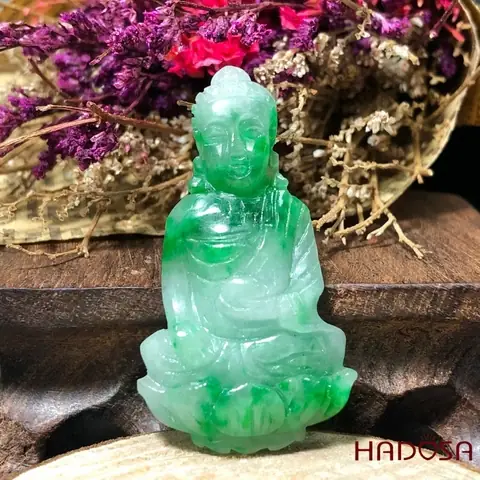 Mặt Phật Bà Cẩm Thạch Xanh Lí Cao Cấp