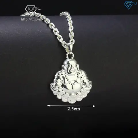 Hình Ảnh Chi Tiếtdây Chuyền Mặt Phật Di Lặc Bằng Bạc Cho Nam Dca0119