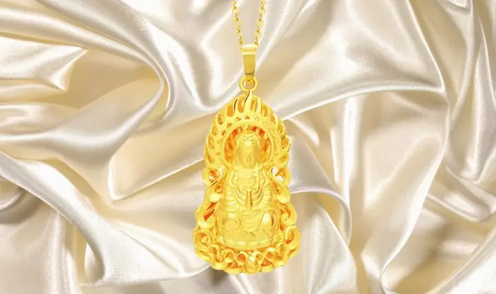 Mặt Dây Chuyền Phật Quan Âm Vàng 24k Dành Cho Nữ