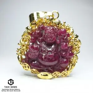 Mặt Dây Chuyền Phật Di Lặc Đá Quý Ruby - Tahi 6713