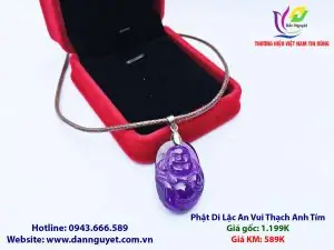 Mặt Phật Di Lặc An Vui Đá Thạch Anh Tím