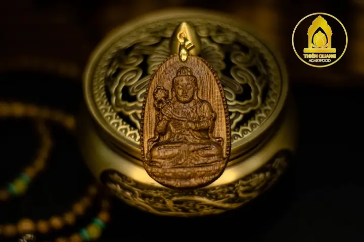 Mặt Phật Bồ Tát Đại Thế Chí Trầm Hương 100% Tự Nhiên - Hình Ảnh 5