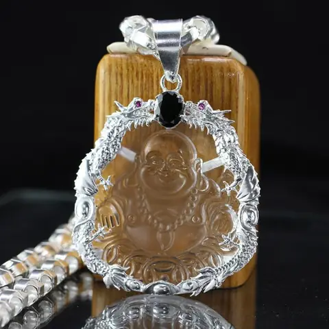 Dây Chuyền Bạc Nam Mặt Phật Di Lặc Cho Mệnh Kim Dca0008