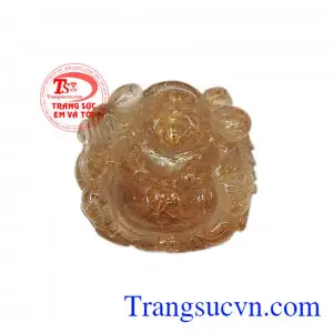 Mặt Phật Di Lặc Thạch Anh Tóc Vàng Đẹp