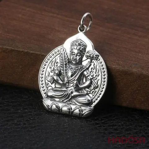 Mặt Dây Chuyền Bạc Phật Hư Không Tạng Bồ Tát (sửu, Dần)