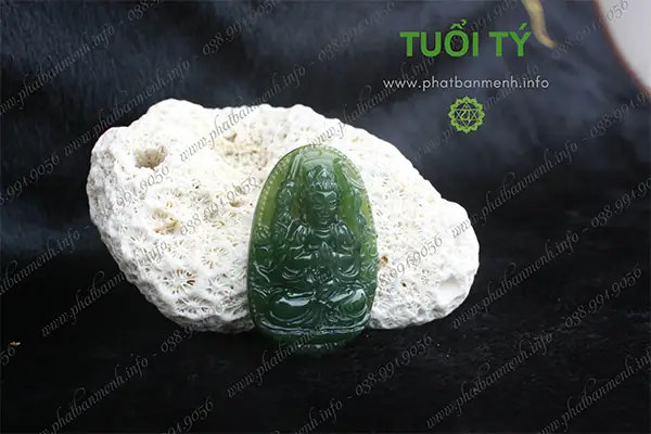 Mô Tả Sản Phẩm Mặt Dây Phật Bản Mệnh Ngọc Bích Tuổi Tý: