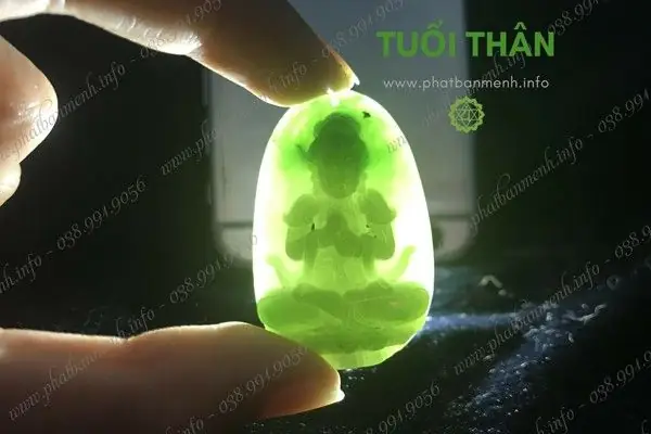 Mô Tả Sản Phẩm Mặt Dây Phật Bản Mệnh Ngọc Bích Tuổi Thân: