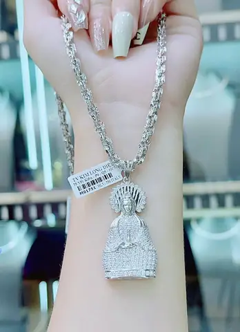 Mặt Dây Chuyền Vàng Đẹp – Mặt Phật Quan Âm Đính Đá – 11.46g