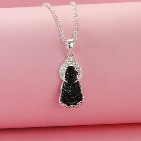 Dây Chuyền Mặt Phật Quan Âm Đá Đen Bọc Bạc Dcn0513 - Trang ...