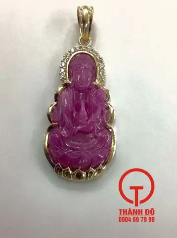 Mặt Dây Chuyền Phật Bà Quan Âm Bọc Vàng - Đá Non Nước Đà ...