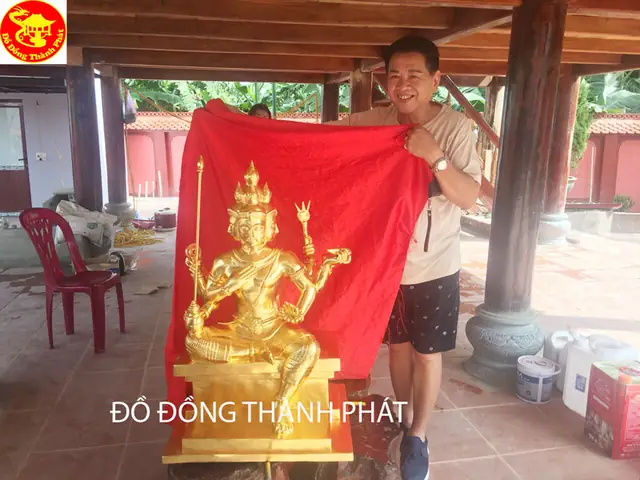 Tæ°á»£ng Pháº­t Báº±ng Äá»ng Thiáº¿p Vàng9999, Äúc Tæ°á»£ng Pháº­t Bá»n Máº·t Tá»© Diá»n Tháº§n Äàn Cao 1,08 M