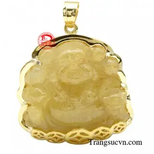 Mặt Phật Thạch Anh Bọc Vàng