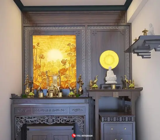 Mẫu Bàn Thờ Phật Chung Với Gia Tiên