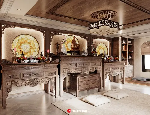 Các Mẫu Bàn Thờ Phật Chung Với Gia Tiên Đẹp Nhất
