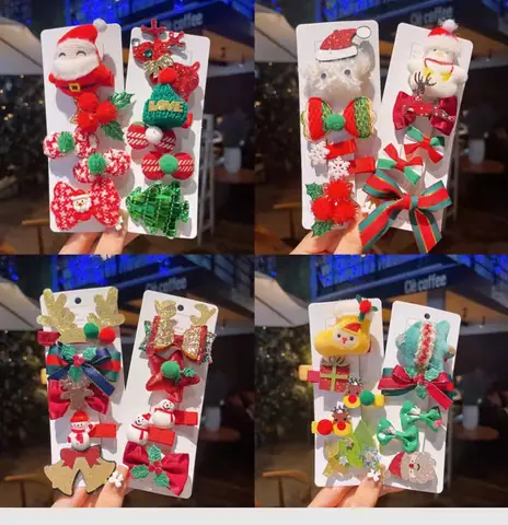 Set 5 Kẹp Tóc Noel, Giáng Sinh Cho Bé Gái Siêu Xinh