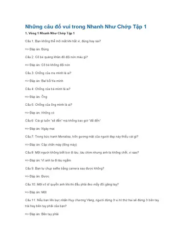 Những Câu Hỏi Liệt Kê Vui - Câu Hỏi Vui Nhộn Cho Mọi Buổi Gặp Mặt