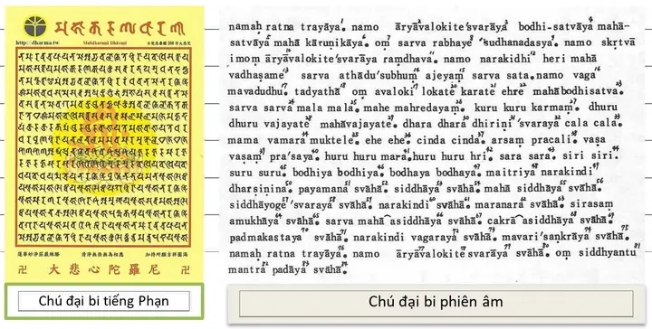 Chú Đại Bi Tiếng Phạn (sanskrit)