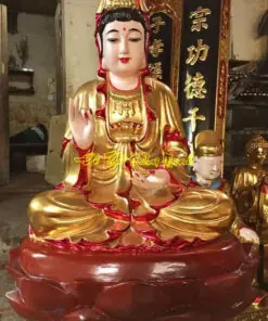 Tượng Phật Bà Quan Âm Gỗ Mít Sơn Son Thếp Vàng