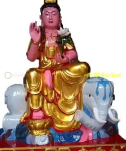 Tượng Văn Thù - Phổ Hiền Bồ Tát Sơn Son Thếp Vàng