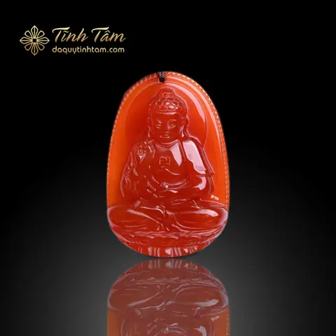 Phật A Di Đà Đá Mã Não Đỏ Thiên Nhiên - Đá Quý Tĩnh Tâm