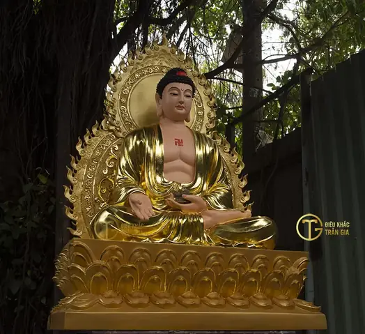 Mời Quý Phật Tử Hoan Hỷ Ngắm Nhìn Hình Ảnh Những Mẫu Tượng Phật A Di Đà Đẹp Do Cơ Sở Điêu Khắc Tượng Phật Trần Gia Tôn Tạo: