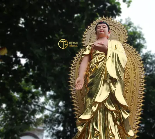 Mời Quý Phật Tử Hoan Hỷ Ngắm Nhìn Hình Ảnh Những Mẫu Tượng Phật A Di Đà Đẹp Do Cơ Sở Điêu Khắc Tượng Phật Trần Gia Tôn Tạo: