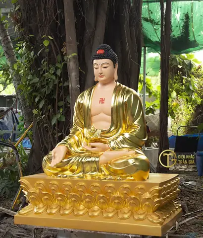 Mời Quý Phật Tử Hoan Hỷ Ngắm Nhìn Hình Ảnh Những Mẫu Tượng Phật A Di Đà Đẹp Do Cơ Sở Điêu Khắc Tượng Phật Trần Gia Tôn Tạo: