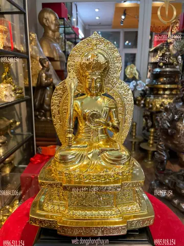 Tượng Hư Không Tạng Bồ Tát Dát Vàng 24k