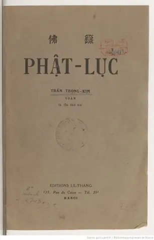 Phật Lục Trần Trọng Kim: Cẩm Nang Cơ Bản Về Đạo Phật
