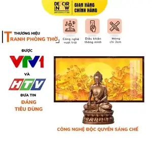 Tranh Trúc Chỉ In Ngang Họa Tiết Sen Mặt Trời Decornow Dcn-tc187