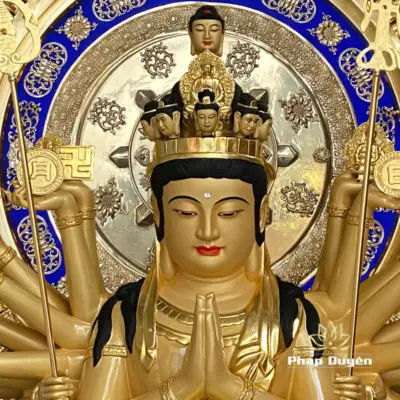 Alternative View Of Tượng Thiên Thủ Thiên Nhãn Bằng Đồng Dát Vàng, Cao 187cm (tổng Cao 255cm)