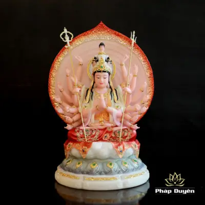 Alternative View Of Tượng Thiên Thủ Thiên Nhãn (nghìn Tay Nghìn Mắt) Bồ Tát, Bằng Bột Đá Vẽ Hoa, Nhiều Kích Thước