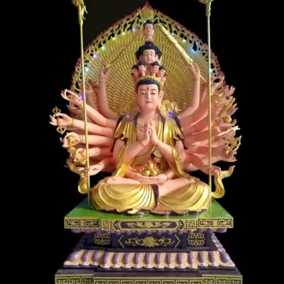 Tượng Thiên Thủ Thiên Nhãn, Chất Liệu Composite, Cao 130cm (tổng Hào Quang 150cm)