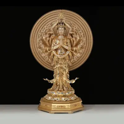 Tượng Quan Âm Thập Nhất Diện, Chất Liệu Đồng Cao Cấp, Cao 108cm