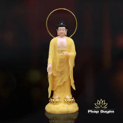 Alternative View Of Bộ Tượng Tây Phương Tam Thánh Song Liên Bằng Bột Đá, Cao 68cm/90cm