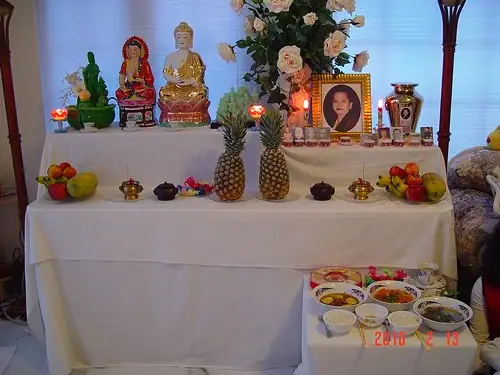 Treo Hình Tượng Phật Và Bồ Tát Trên Bàn Thờ Tổ Tiên Có Được Không? 1