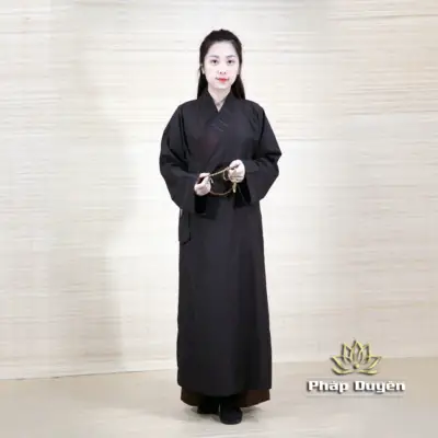 Alternative View Of Áo Tràng Trường Sam 7 Vạt Mầu Nâu Đen Cao Cấp Cho Nam, Nữ, Nhiều Kích Cỡ