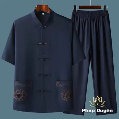 Alternative View Of Bộ Quần Áo Nam Ngắn Tay Vải Lanh Màu Xanh Than, Size 39, 40, 41, 42, 43